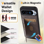Google Pixel 9 Series Protective PU Leather Case with Card Slot