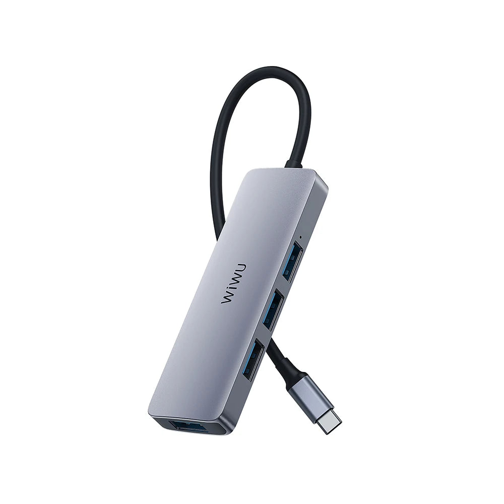 WiWU Alpha 440Pro Aluminum USB-C Hub with 4 USB 3.0 Ports