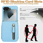 Premium Leather Crossbody Phone Case with Zipper Wallet & Card Holder for Samsung Galaxy Z Flip 5