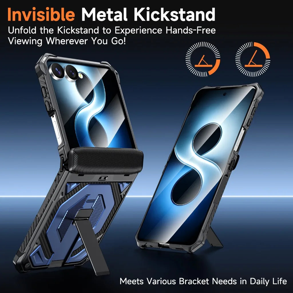 Heavy-Duty Magnetic Case with Kickstand for Samsung Galaxy Z Flip 8