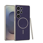 Samsung Galaxy S25 Ultra Magnetic Leather Phone Case with Lens Protection
