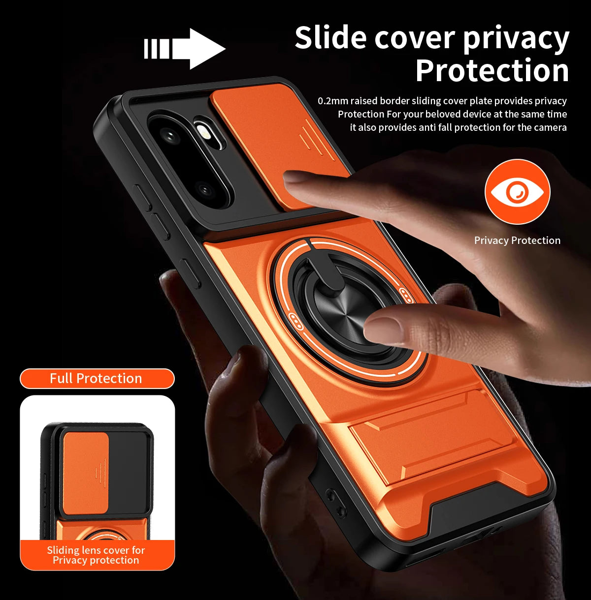 OnePlus 15R Armor Case with Slide Camera Lens Cover