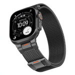 Elegant Mechanical Milanese Loop Strap with Apple Watch