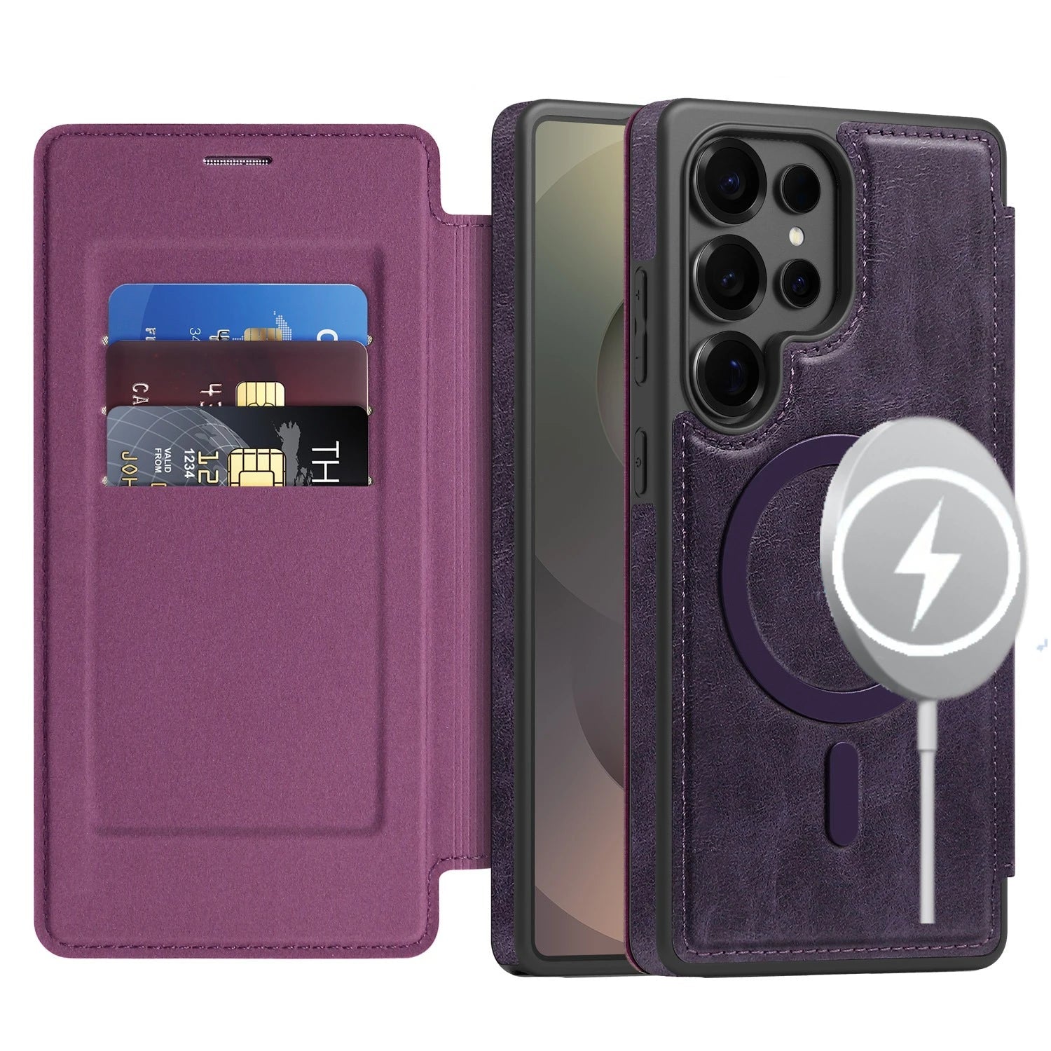Samsung Galaxy S24 Series PU Leather Magnetic Wallet Flip Case