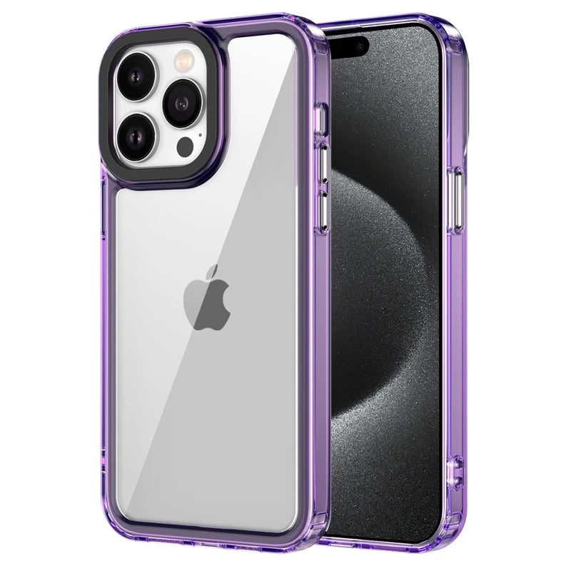Luxury Protective Clear Acrylic Case for iPhone 15 Series