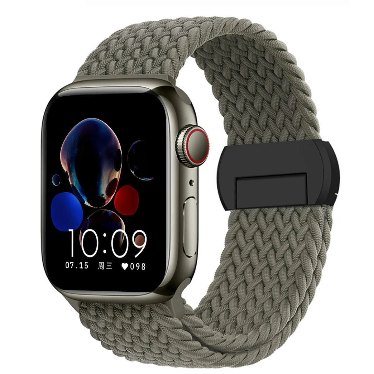Stretchable Braided Solo Loop with Magnetic Closure for Apple Watch