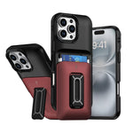 iPhone 16 Series Wallet Case with Sliding Card Holder and Kickstand