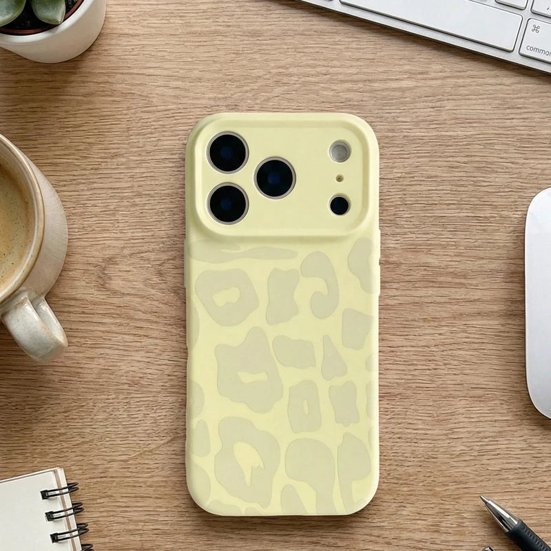 Frosted Leopard Print Silicone Case for iPhone 17 Series
