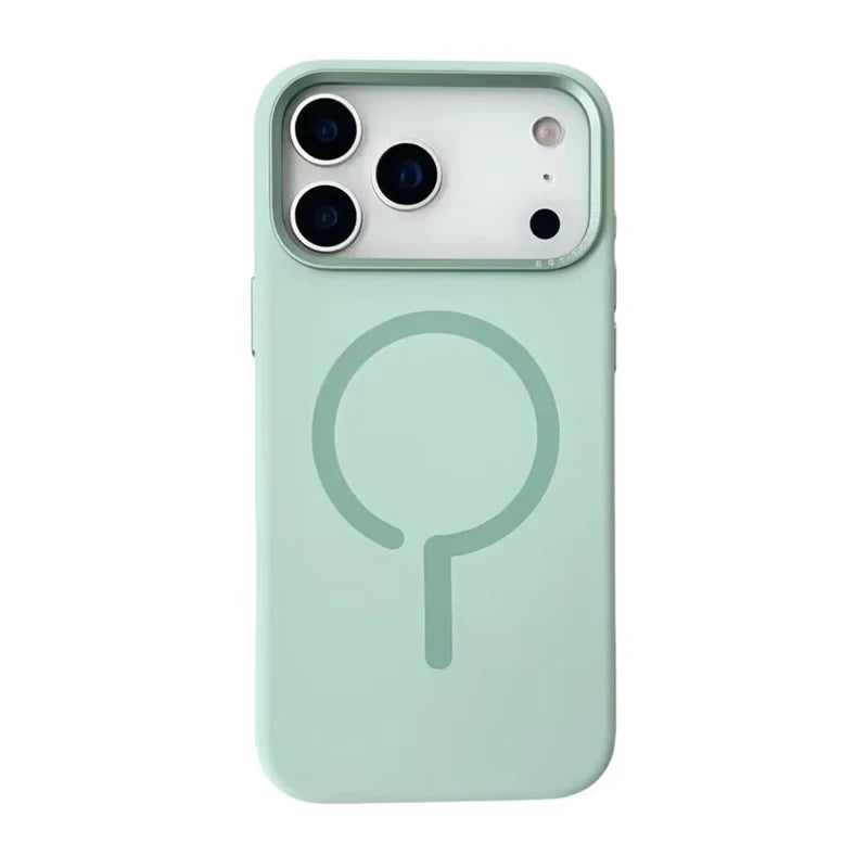 Soft-Touch Liquid Silicone MagSafe Case With Metal Camera Frame for iPhone 17 Series