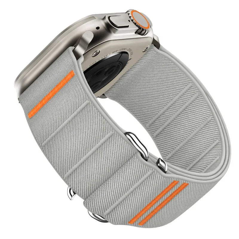 Woven Nylon Loop Closure Band with Shaped Buckle for Apple Watch