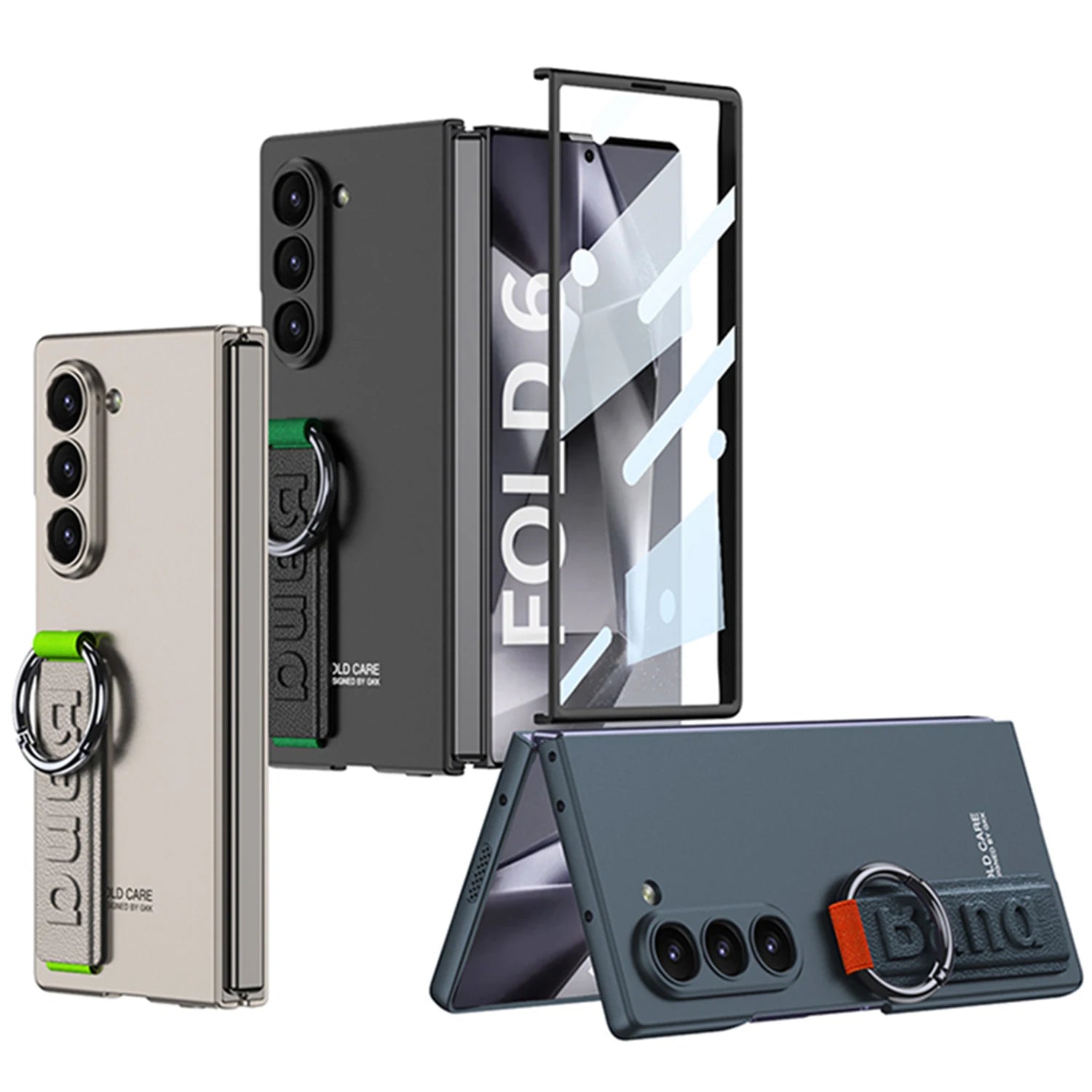 Shockproof Hard PC Case with Wrist Strap Ring for Samsung Galaxy Z Fold 6