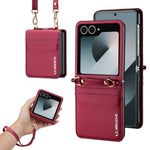 Samsung Galaxy Z Flip 6 Wallet Case with Strap and Card Holder