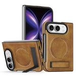 Leather Kickstand Case with MagSafe Alignment Ring for iPhone Duo