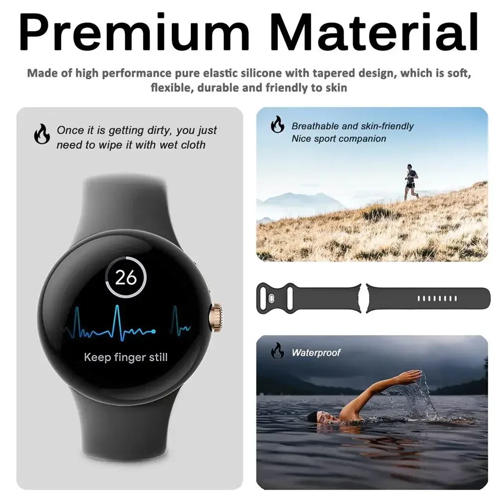 Breathable Silicone Sports Band for Google Pixel Watch 3