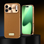 Executive Electroplated Leather Phone Case for iPhone 17 Series