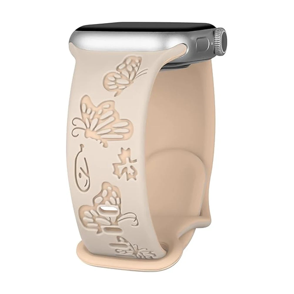Fashion Engraved Silicone Bands for Apple Watch