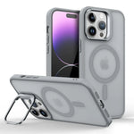 Shockproof Matte MagSafe Case with Metal Lens Stand for iPhone 15 Series
