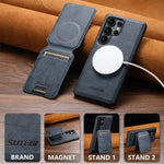 Samsung Galaxy S24 Ultra Magnetic PU Leather Case with Detachable Card Holder
