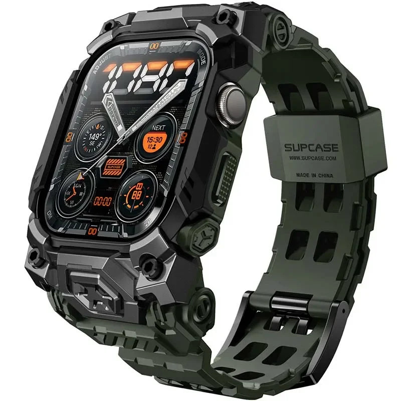 Rugged Sport Bumper Case with Adjustable Strap for Apple Watch Series 10 (46mm)