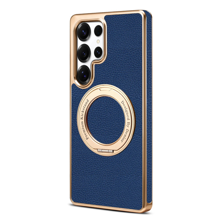 Lychee Leather Magnetic Case with 360° Stand for Samsung Galaxy S25 Ultra