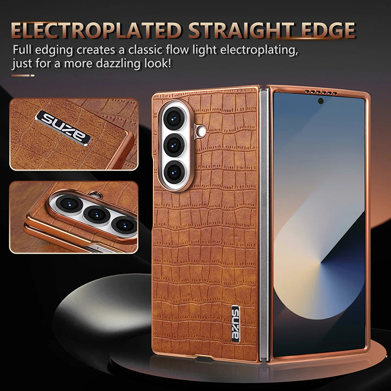 Skin-Feel Crocodile Texture Shockproof Case for Samsung Galaxy Z Fold 7