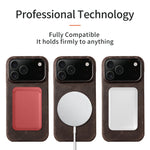Retro Luxury Genuine Leather MagSafe Case for iPhone 17 Series
