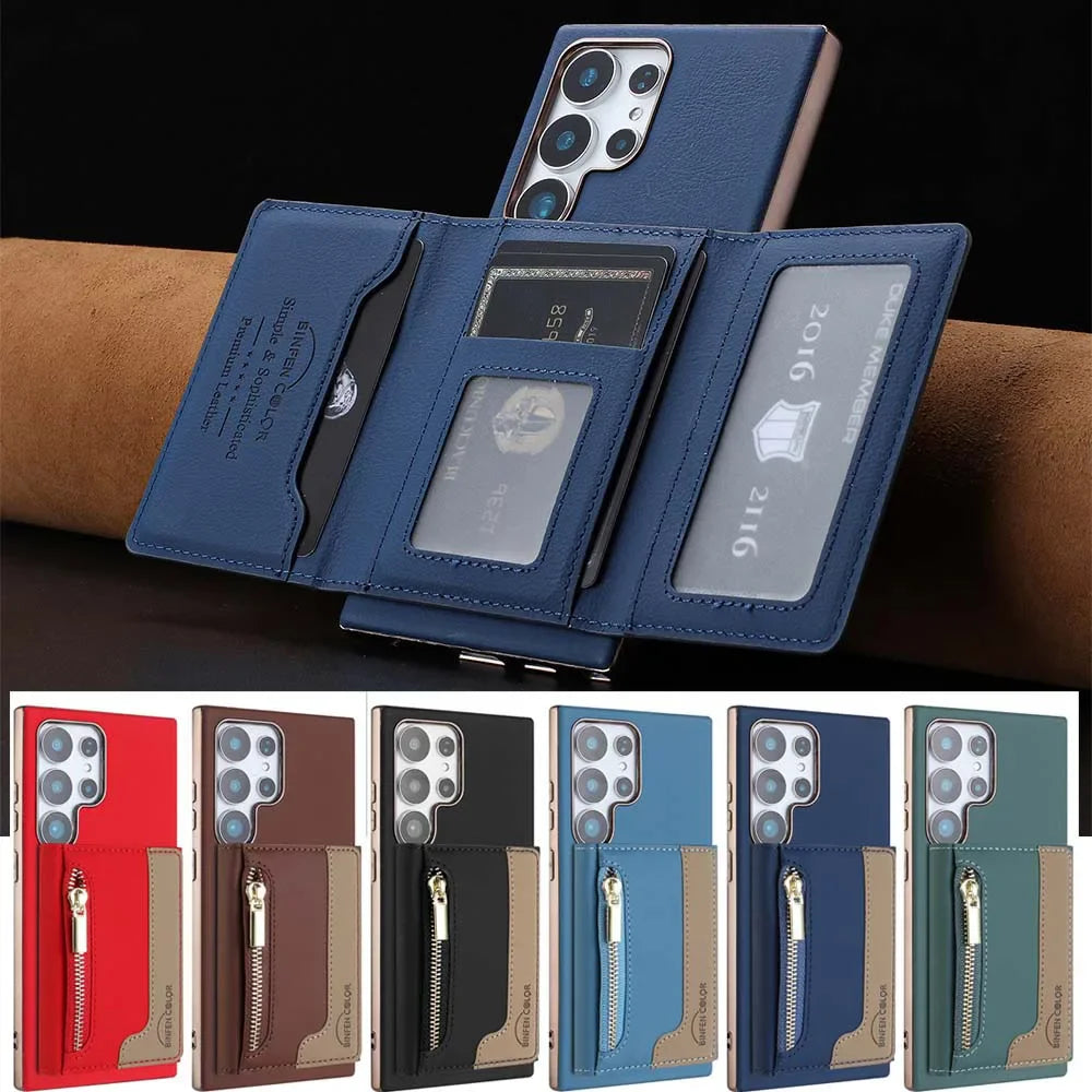 Samsung Galaxy S24 Magnetic Leather Case with Detachable Card Holder