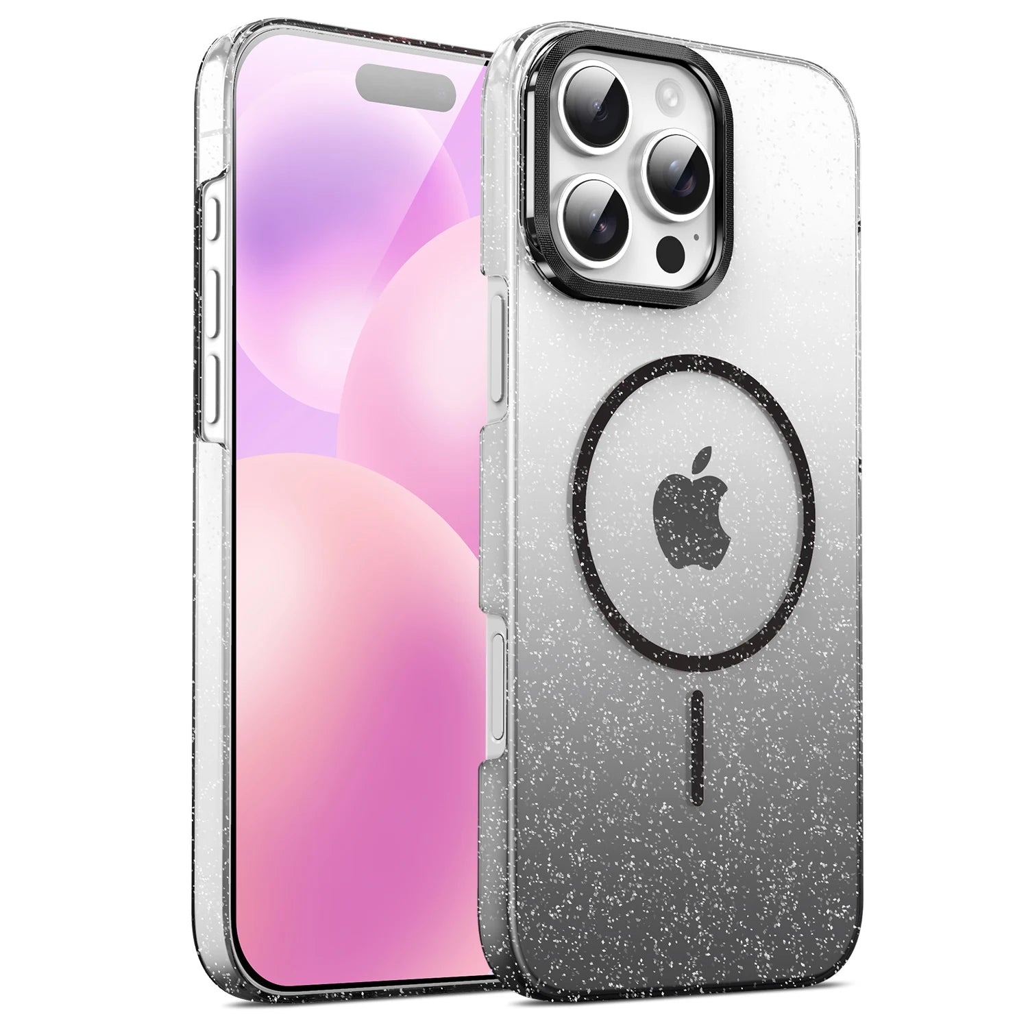 Glitter Laser Gradient Clear Matte MagSafe Case for iPhone 15 Series