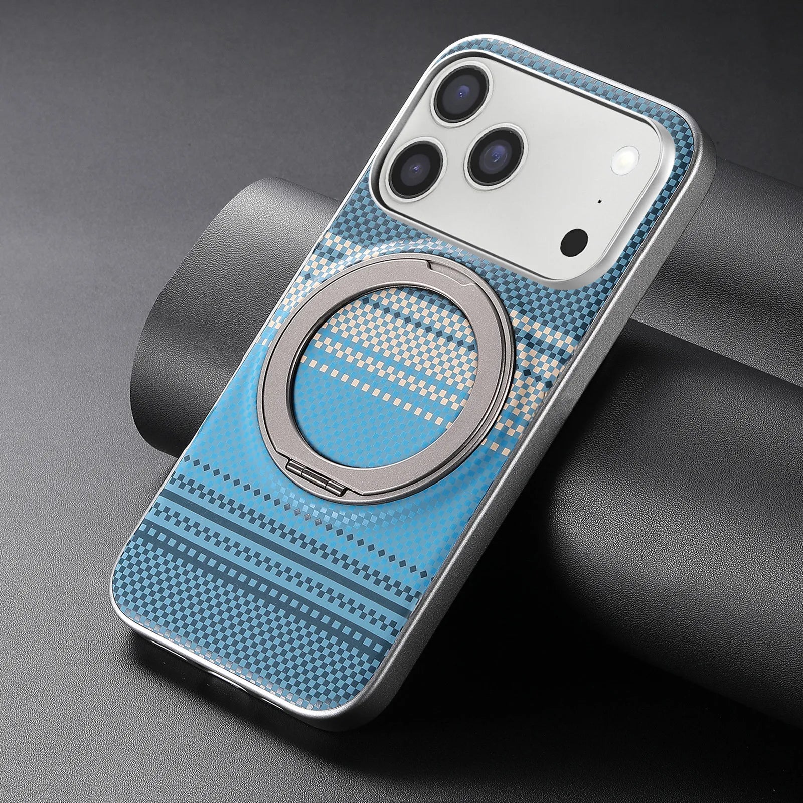 Carbon Fiber MagSafe Case with 360° Rotating Kickstand for iPhone 17 Series
