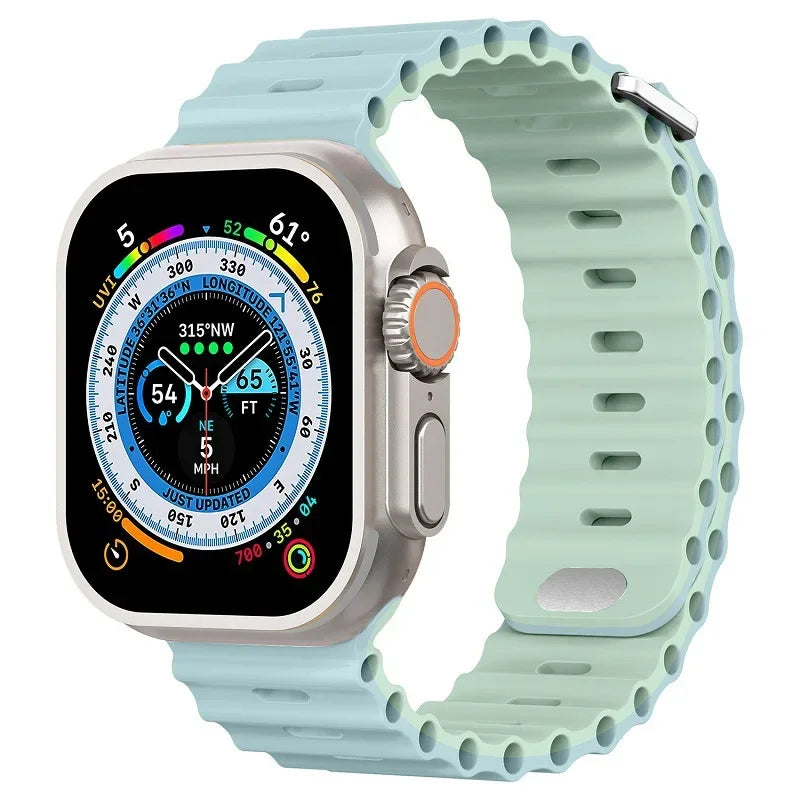 Soft-Touch Ocean Silicone Sport Band for Apple Watch