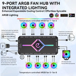 Power Train Z-H8 V2 ARGB & PWM Fan Hub Splitter with Remote Control