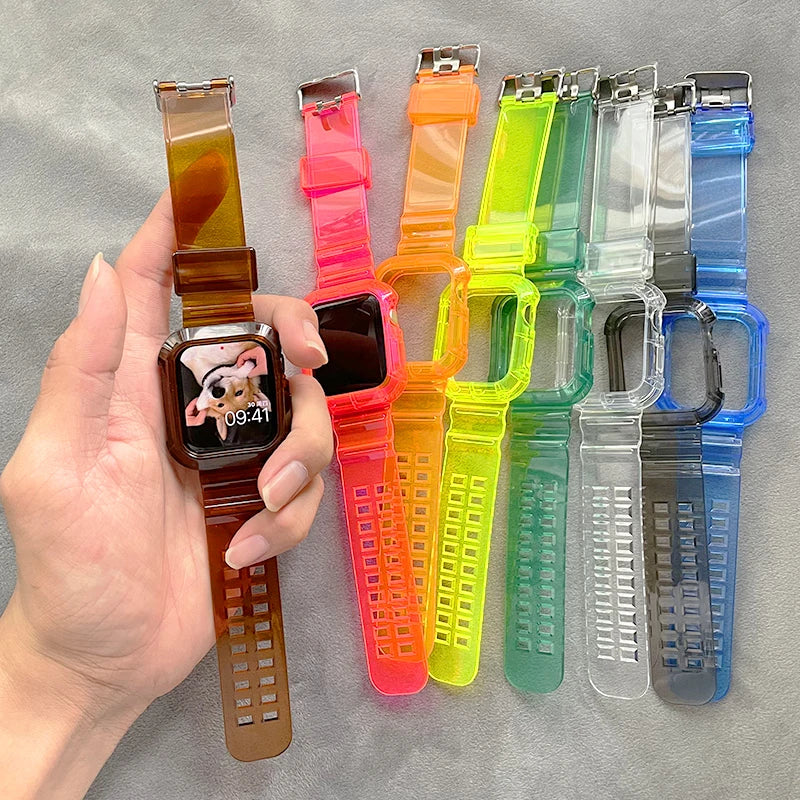 Protective Silicone Case + Wristband for Apple Watch