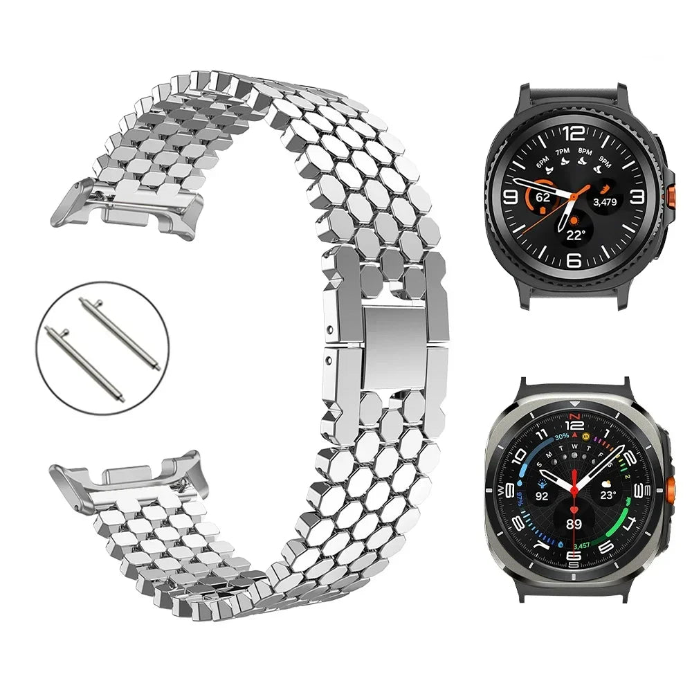 Luxury Hexagonal Link Jewelry Strap for Samsung Galaxy Watch 8 & 8 Classic