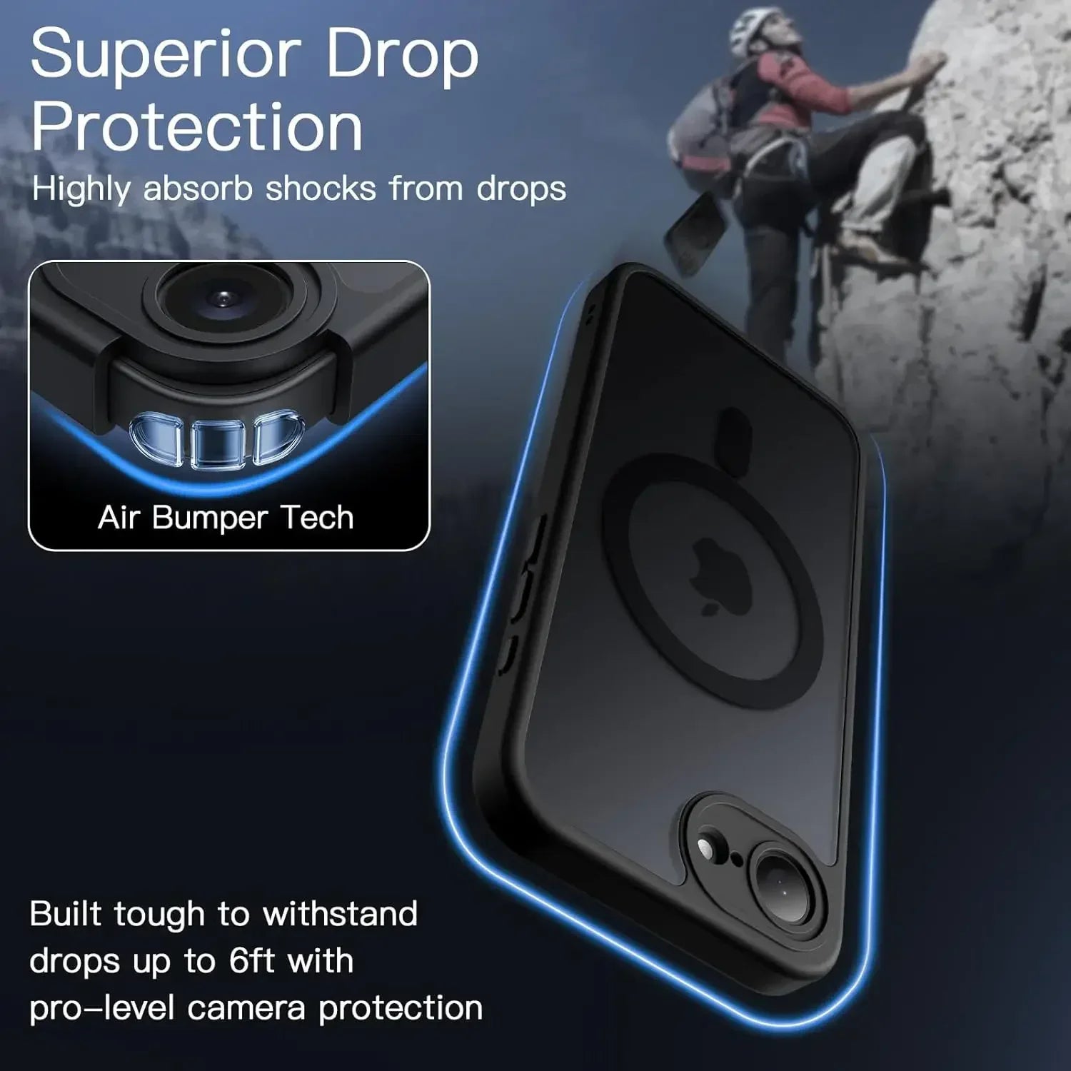Shockproof Matte Clear MagSafe Case for iPhone 16e