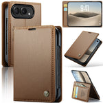Textured Leather Kickstand Wallet Case with 2-Card Storage for iPhone Duo