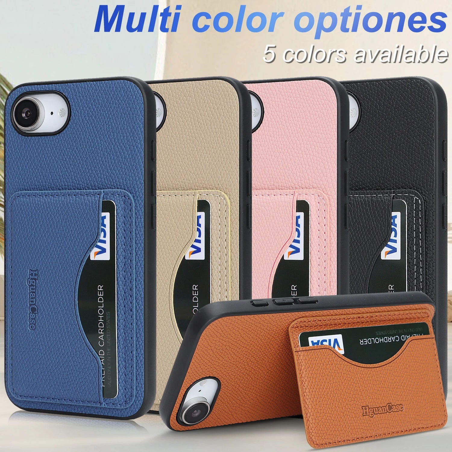 Luxury Shockproof Leather Case with Card Holder for iPhone 17e