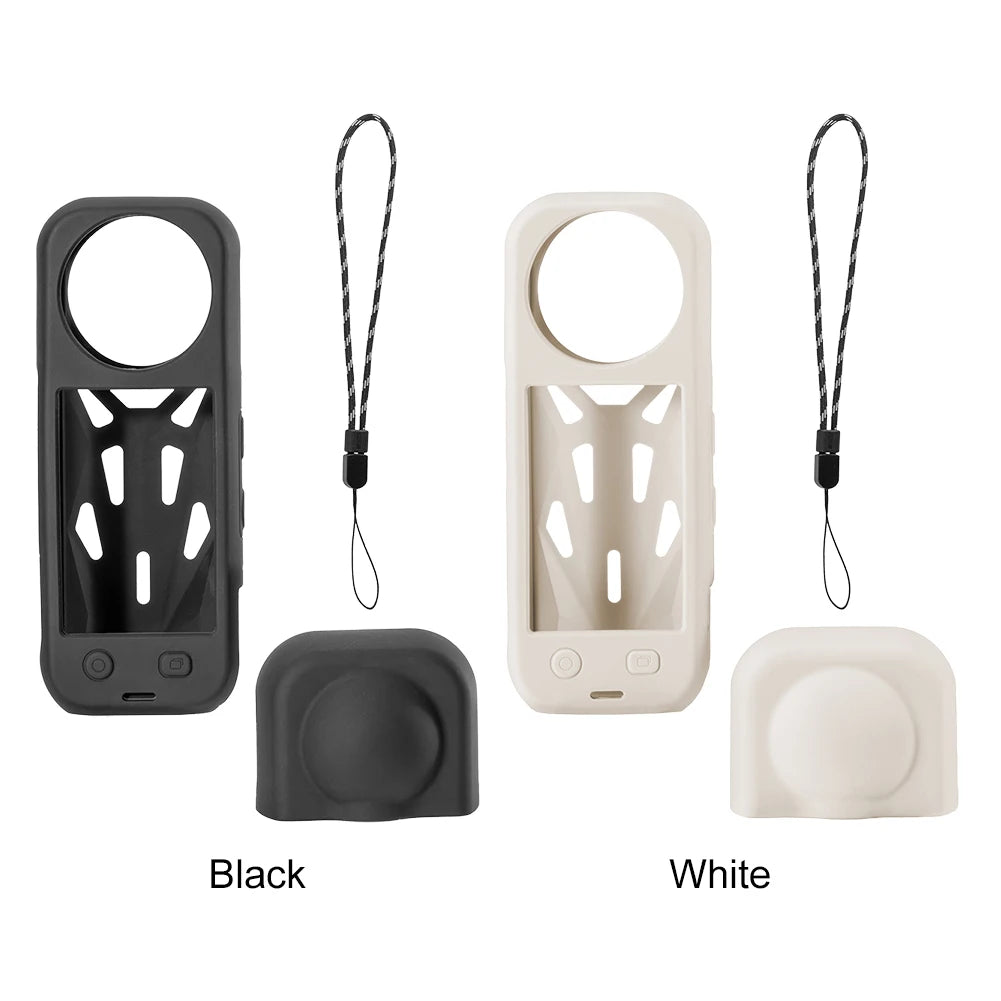 Insta360 X5 Silicone Camera Case with Lens Cap and Cooling Design