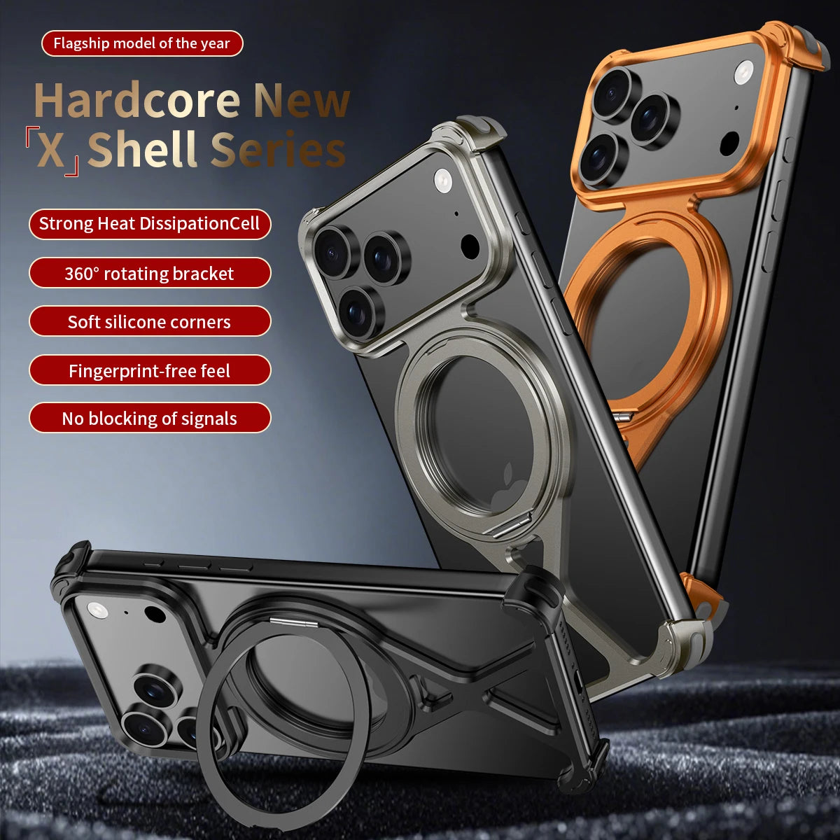 Hollow Out Aluminum Metal Case for iPhone 17 Pro and iPhone 17 Pro Max