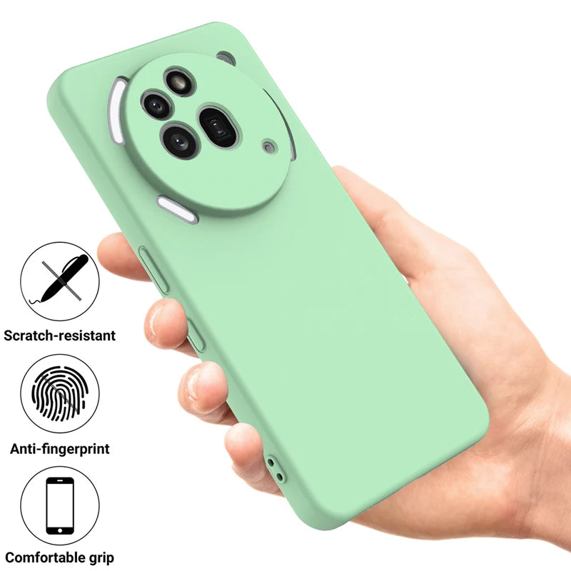 Nothing Phone 3a Pro Soft Premium Liquid Silicone Case with Flocking Interior & Strap Lanyard