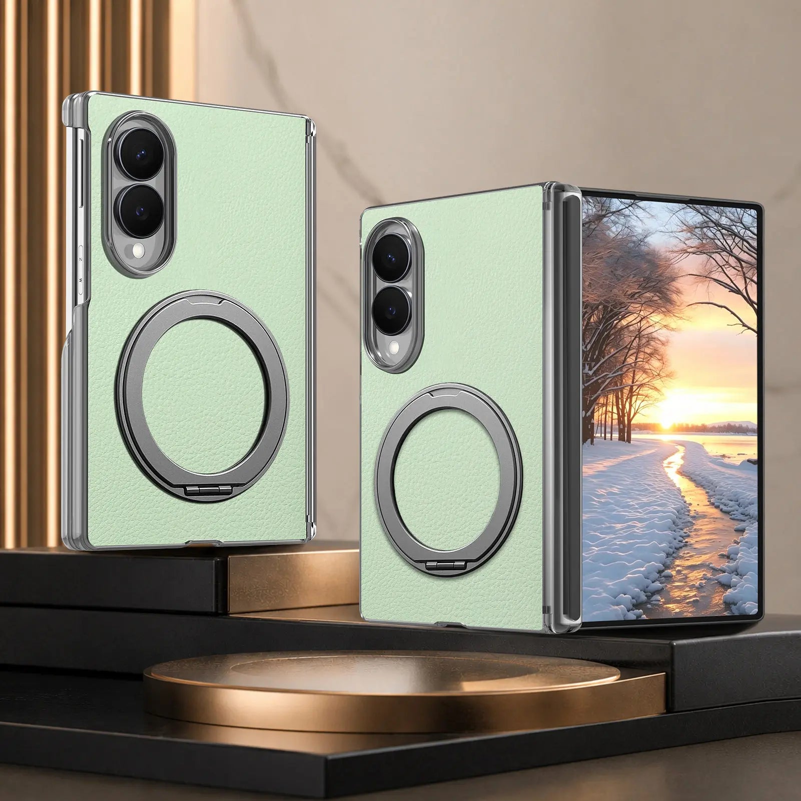 Premium Skin-Feel Case with 360° Kickstand for Samsung Galaxy Z Fold 8
