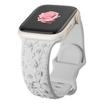 Rose Floral Engraved Strap Replacement Band for Apple Watch