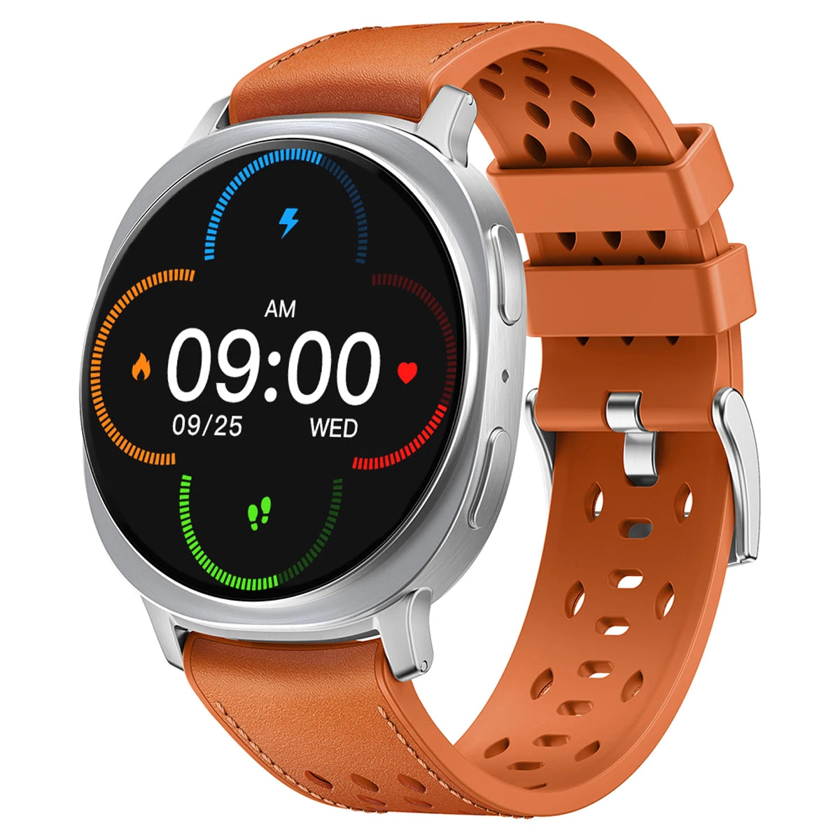 Hybrid Leather and Silicone Watch Strap with No-Gap Fit for Samsung Galaxy Watch Ultra 2