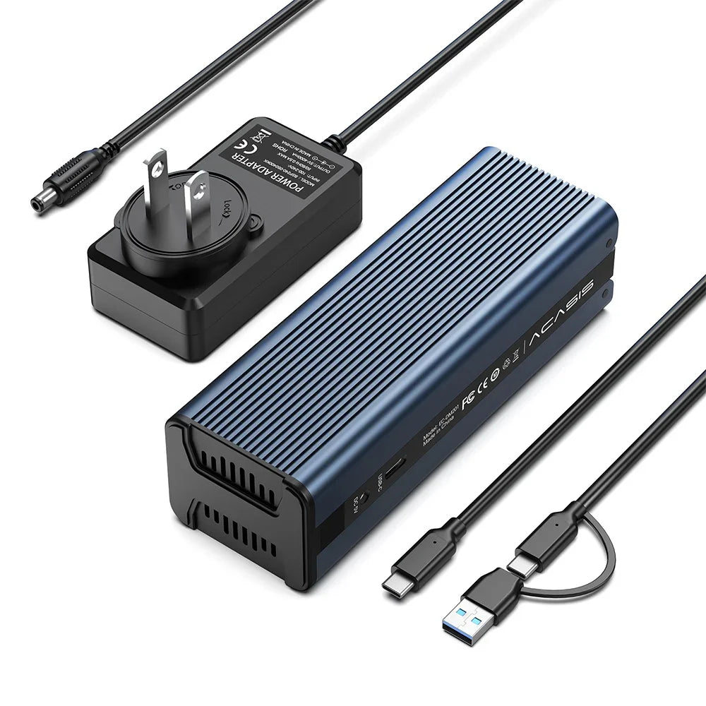 ACASIS Dual-Bay M.2 NVMe SSD Case with Cooling Fan and Clone Mode