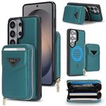 Leather Detachable Card Wallet Case with Chain Connection for Samsung Galaxy S25 Ultra