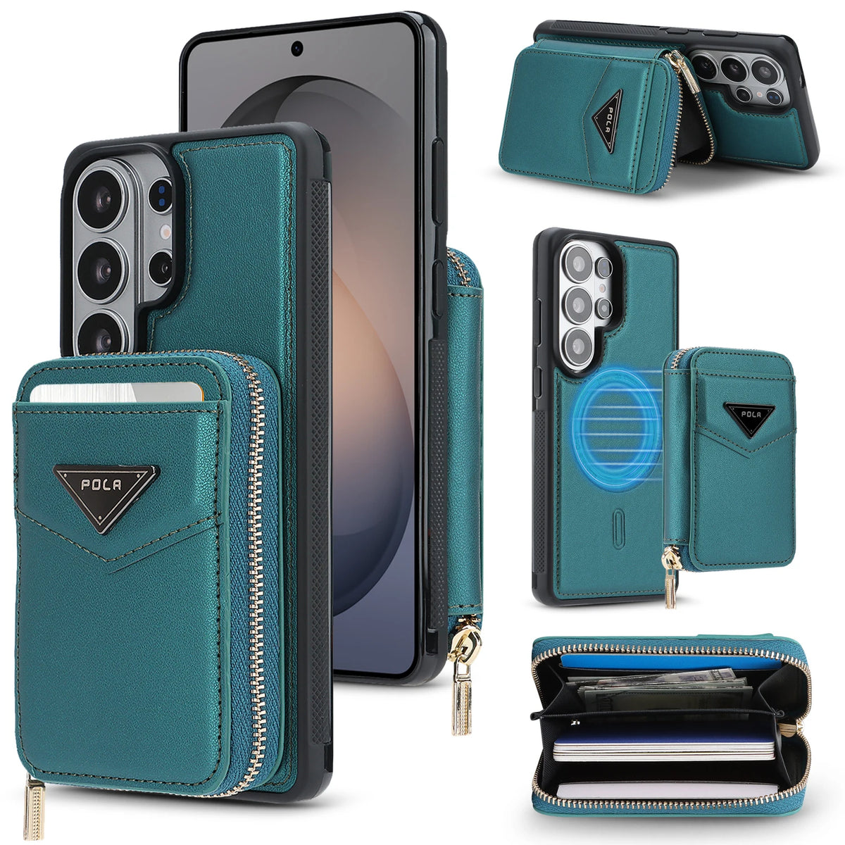 Leather Detachable Card Wallet Case with Chain Connection for Samsung Galaxy S25 Ultra