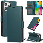 Premium Leather Kickstand Wallet Case with Card Holder for iPhone 16 Series