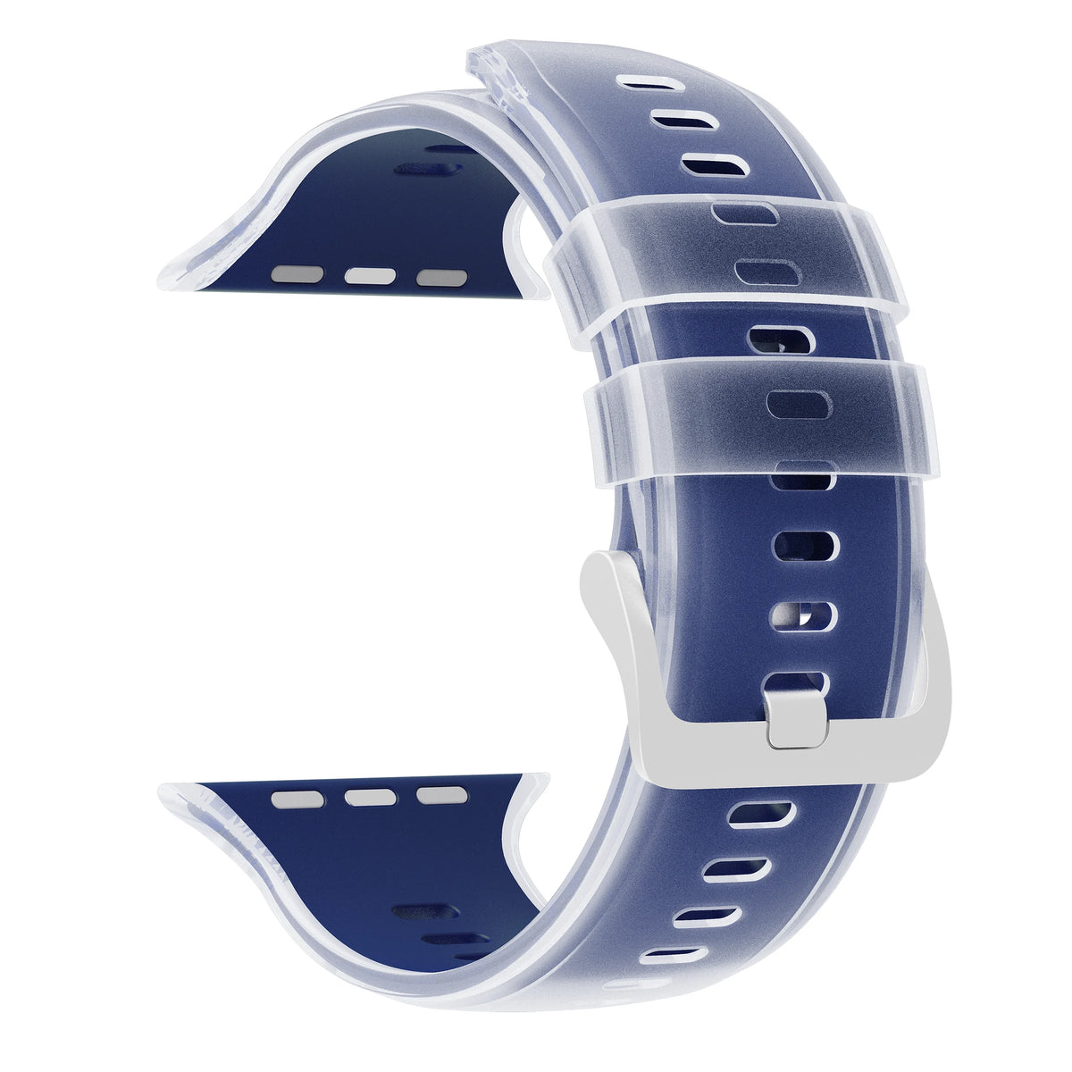 Dual-Layer Silicone Sport Band with Quick-Release Buckle for Apple Watch
