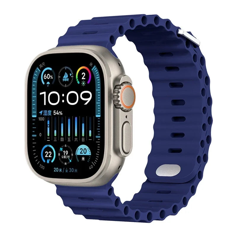Perforated Silicone Band with Water Drainage for Apple Watch