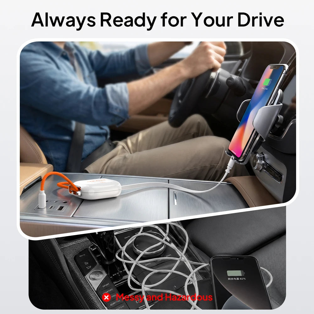 CABLETIME 100W Magnetic Retractable USB-C Cable