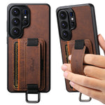 Samsung Galaxy S26 Ultra Lychee Grain Leather Case with Card Slots and Ring